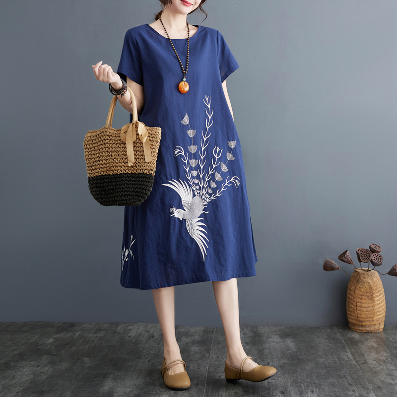 Ethnic Style Dresses - Summer 2024 Women's Mid-Length Ethnic Style