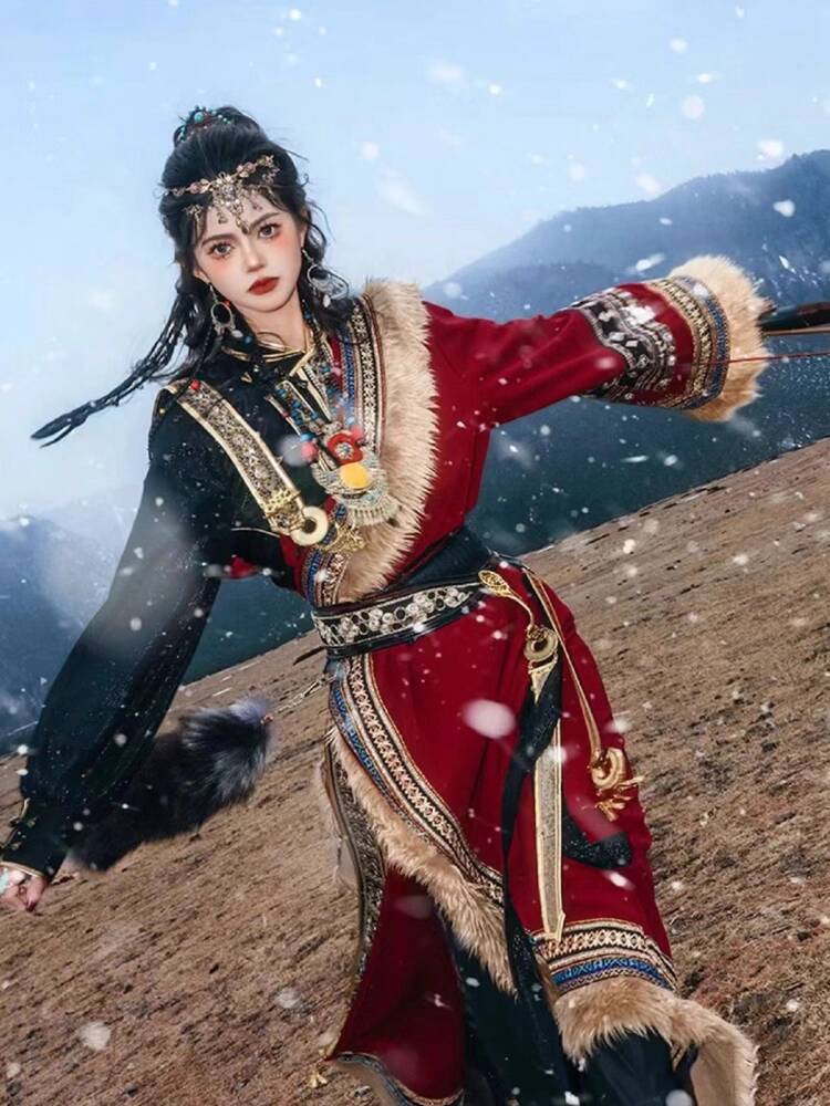 New Tibetan robe Tibet brigade - đánh giá và giá Ethnic Style Dresses