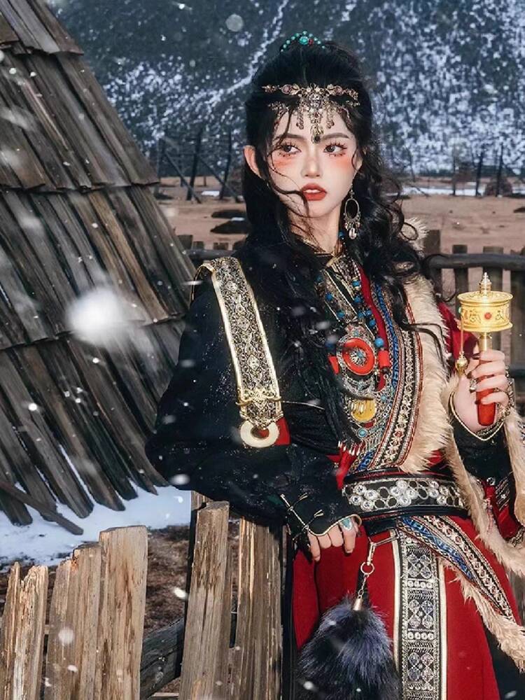 New Tibetan robe Tibet brigade - đánh giá và giá Ethnic Style Dresses
