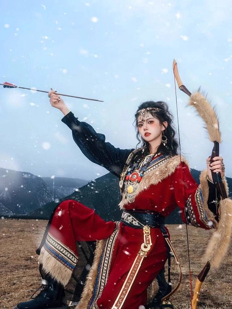 New Tibetan robe Tibet brigade - đánh giá và giá Ethnic Style Dresses