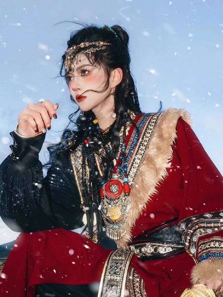 New Tibetan robe Tibet brigade - đánh giá và giá Ethnic Style Dresses