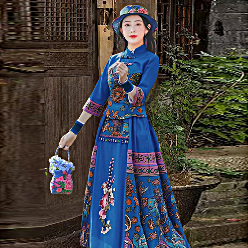 New Spring Summer Cotton Linen - đánh giá và giá Ethnic Style Dresses