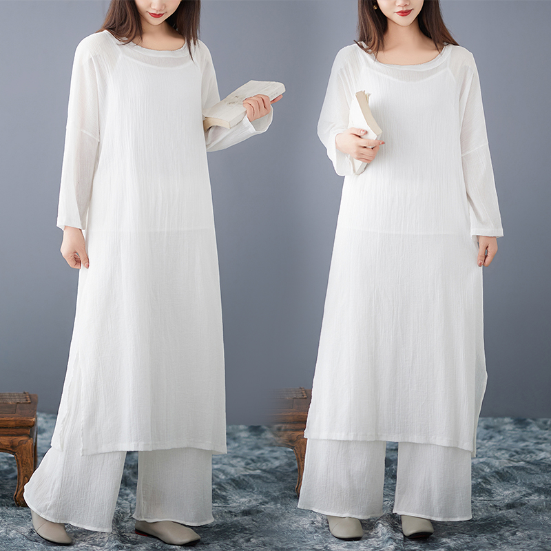 Loose Cotton Linen Dress Women - đánh giá và giá Ethnic Style Dresses