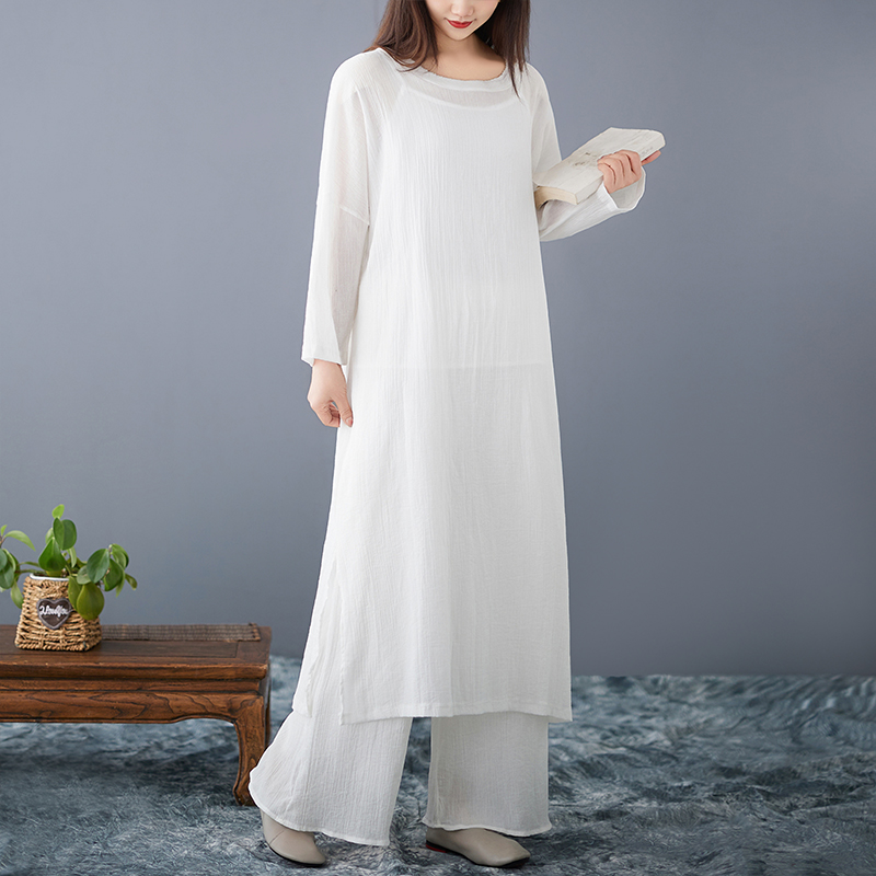 Loose Cotton Linen Dress Women - đánh giá và giá Ethnic Style Dresses