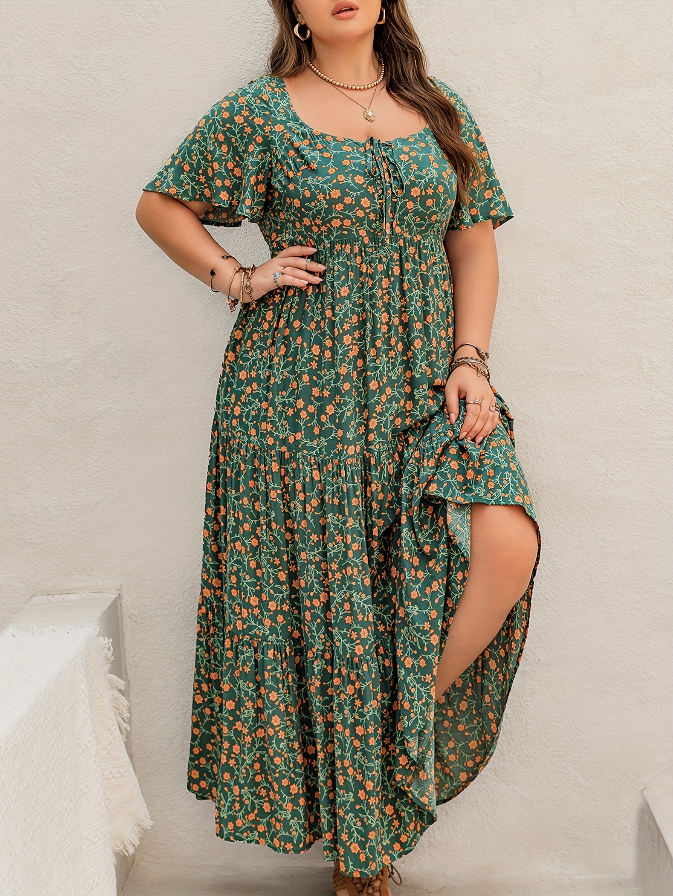 Plus Size Bohemian Long Dress  - đánh giá và giá Ethnic Style Dresses