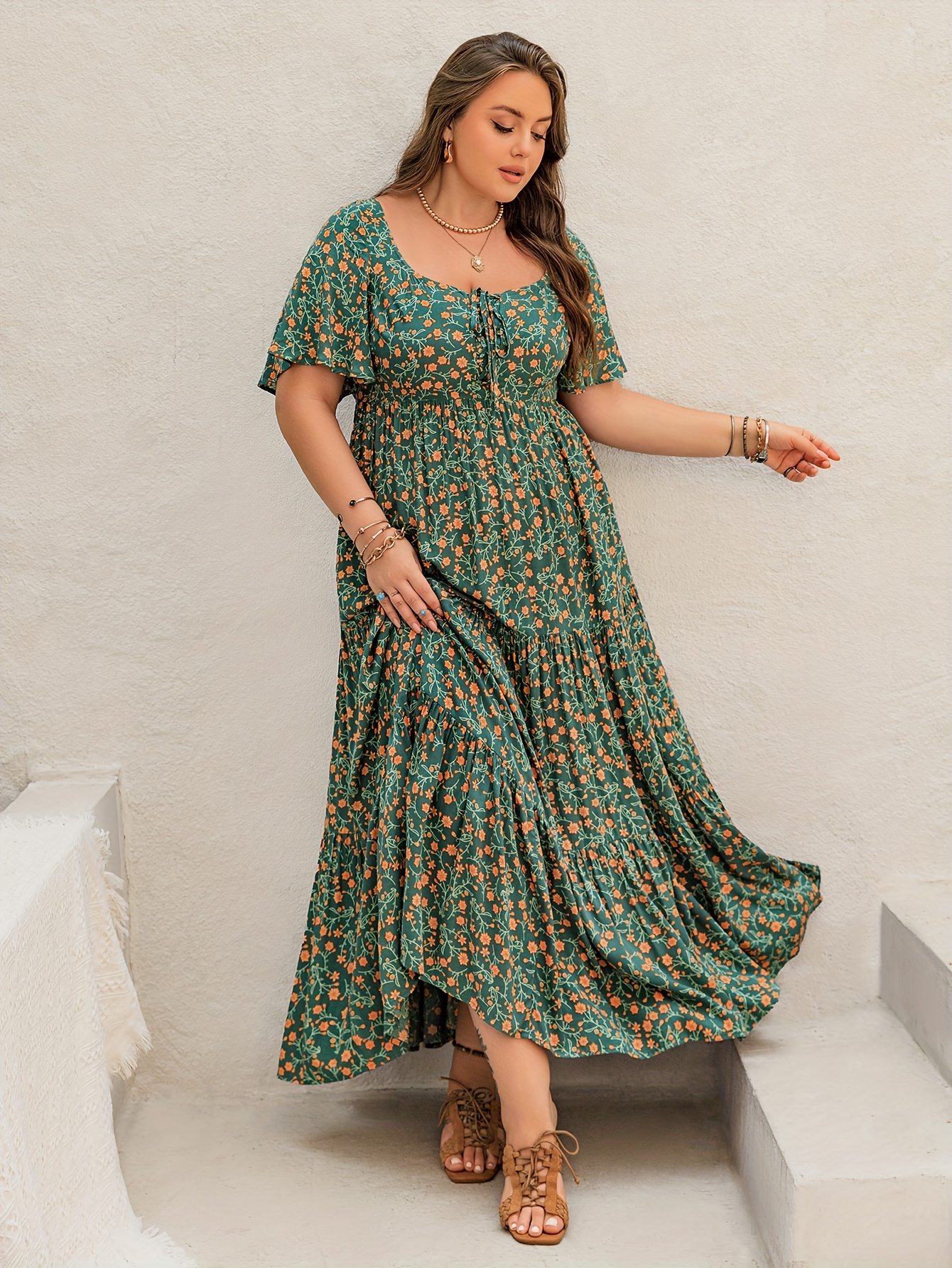 Plus Size Bohemian Long Dress  - đánh giá và giá Ethnic Style Dresses