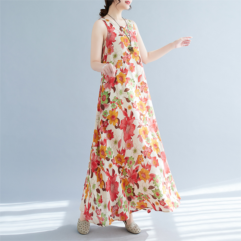 Bohemian Mid-Length Print Dres - đánh giá và giá Ethnic Style Dresses