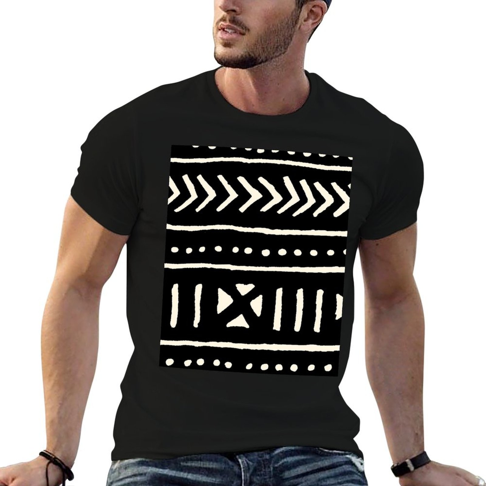 african mud cloth black and wh - đánh giá và giá Mudcloth Print Top