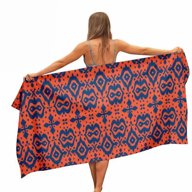 Orange Blue Ikat Geometric Bea - đánh giá và giá Ikat Woven Fabric