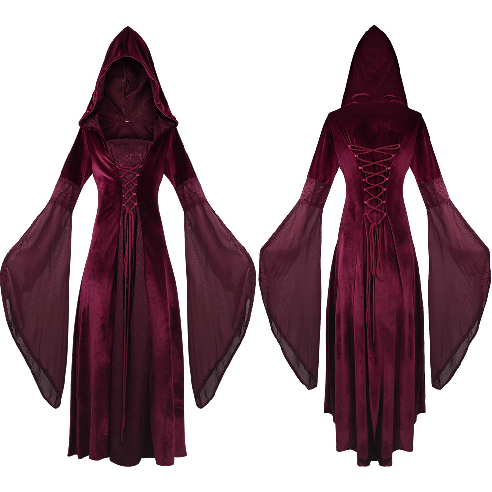 Retro Style Hooded Long Dress  - đánh giá và giá Ethnic Style Dresses