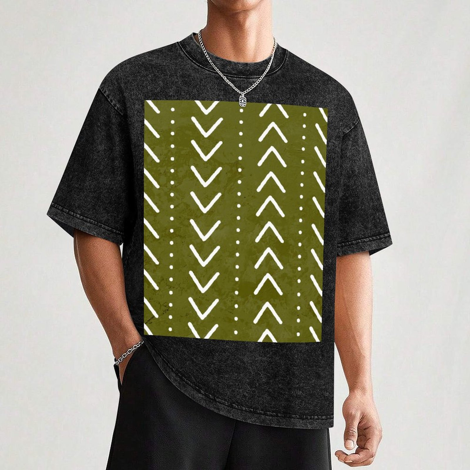 Olive Green Mudcloth Arrows Pa - đánh giá và giá Mudcloth Print Top