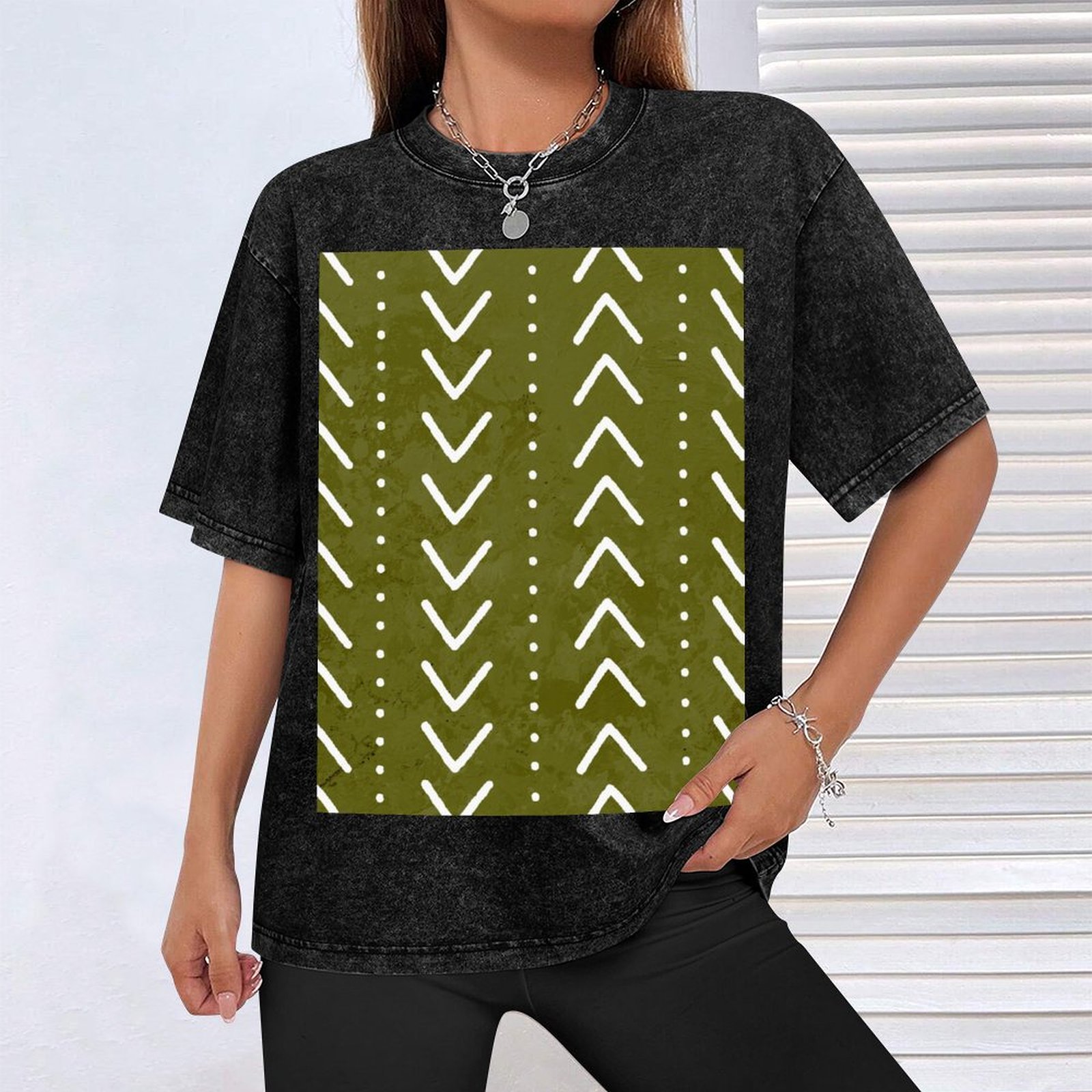 Olive Green Mudcloth Arrows Pa - đánh giá và giá Mudcloth Print Top