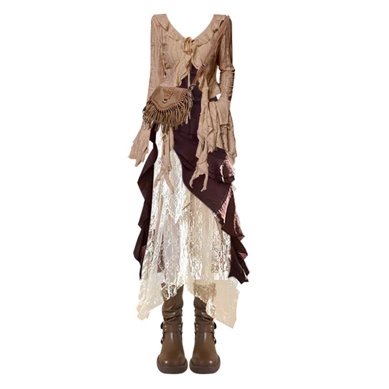 Autumn New Irregular Slim Fit  - đánh giá và giá Ethnic Fashion Dress