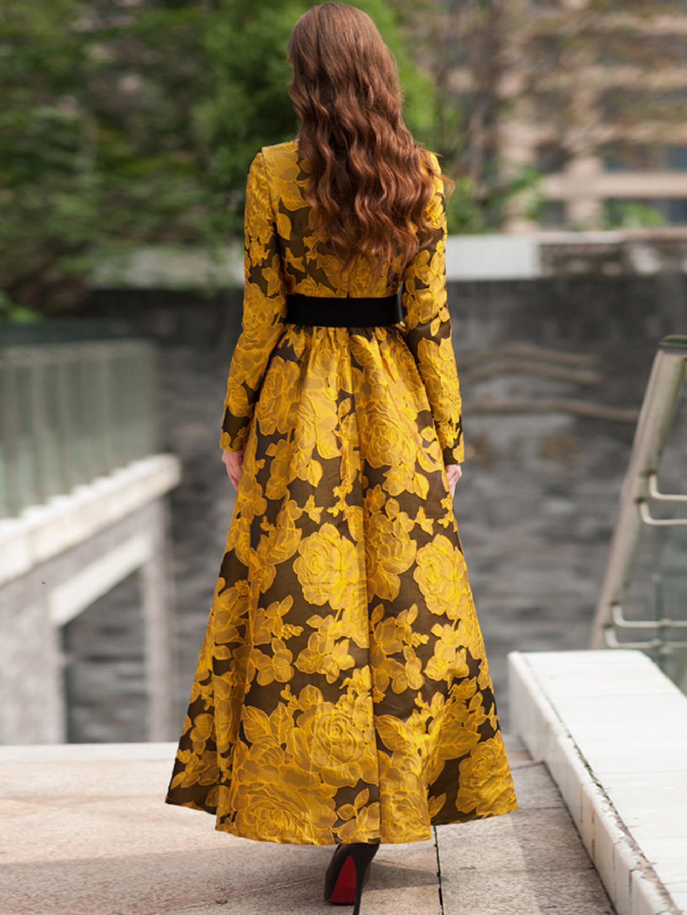 Elegant Women Floral Long Maxi - đánh giá và giá Ethnic Style Dresses