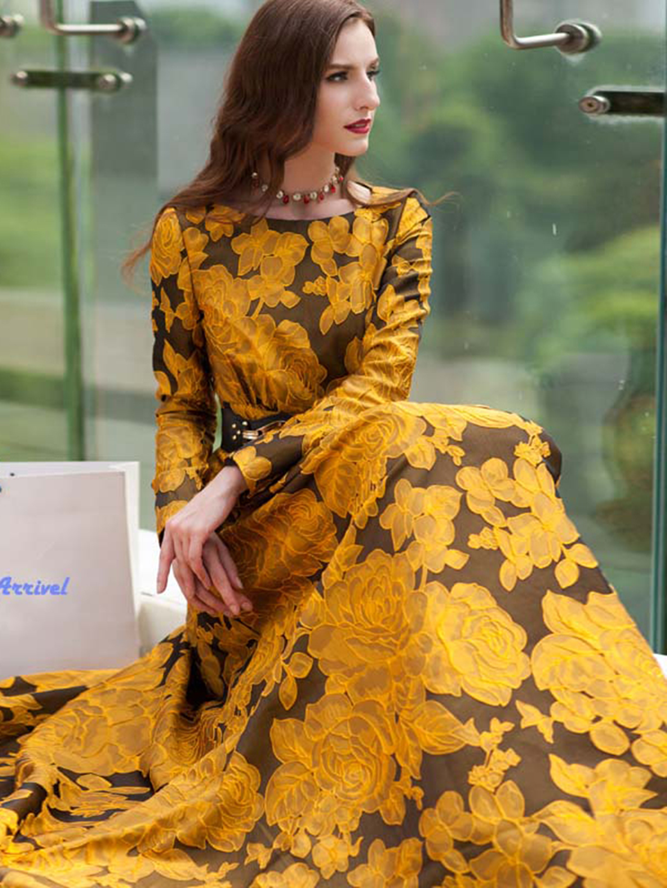 Elegant Women Floral Long Maxi - đánh giá và giá Ethnic Style Dresses