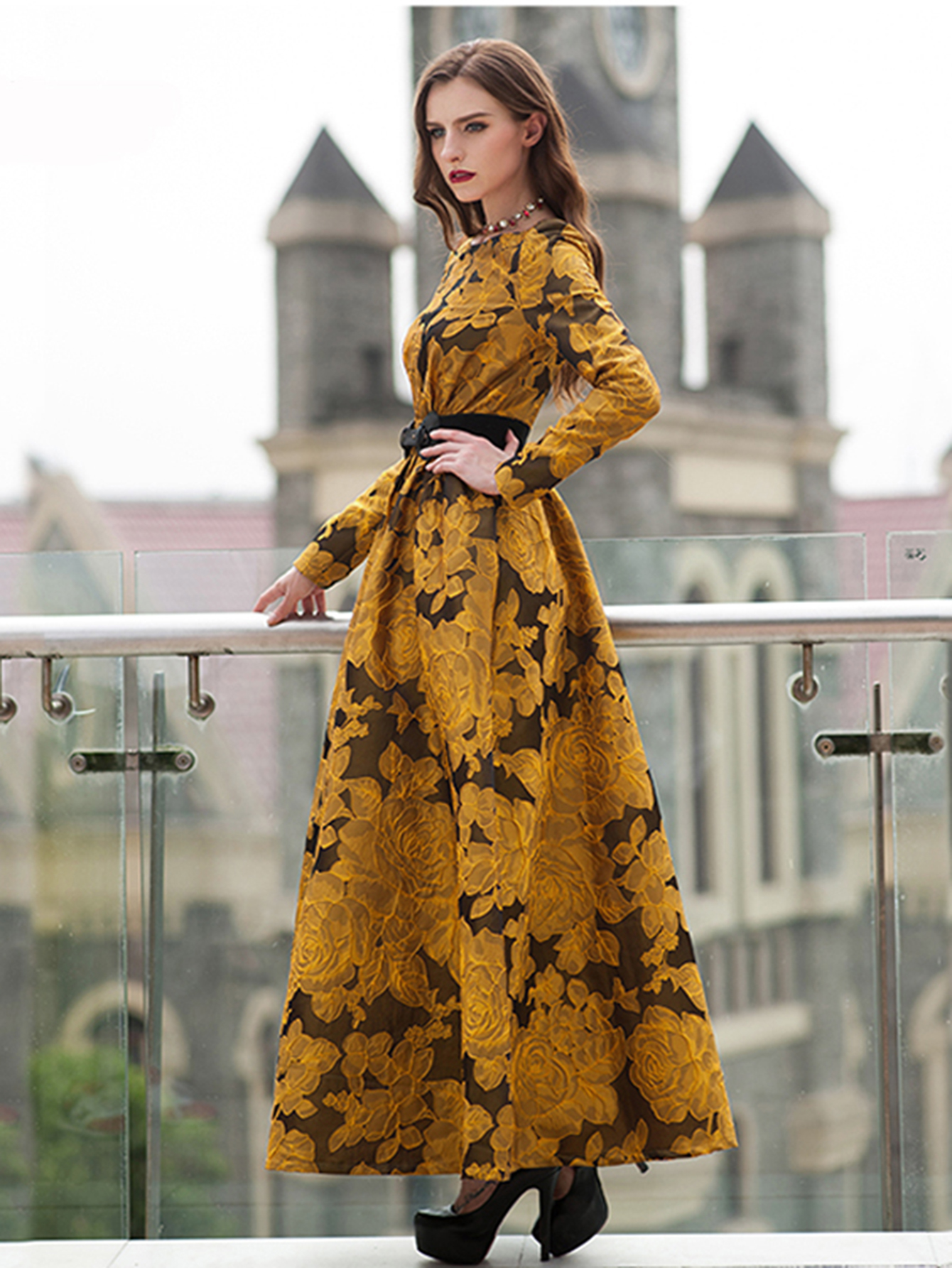 Elegant Women Floral Long Maxi - đánh giá và giá Ethnic Style Dresses